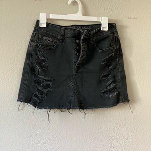 American Eagle Distressed Jean Skirt